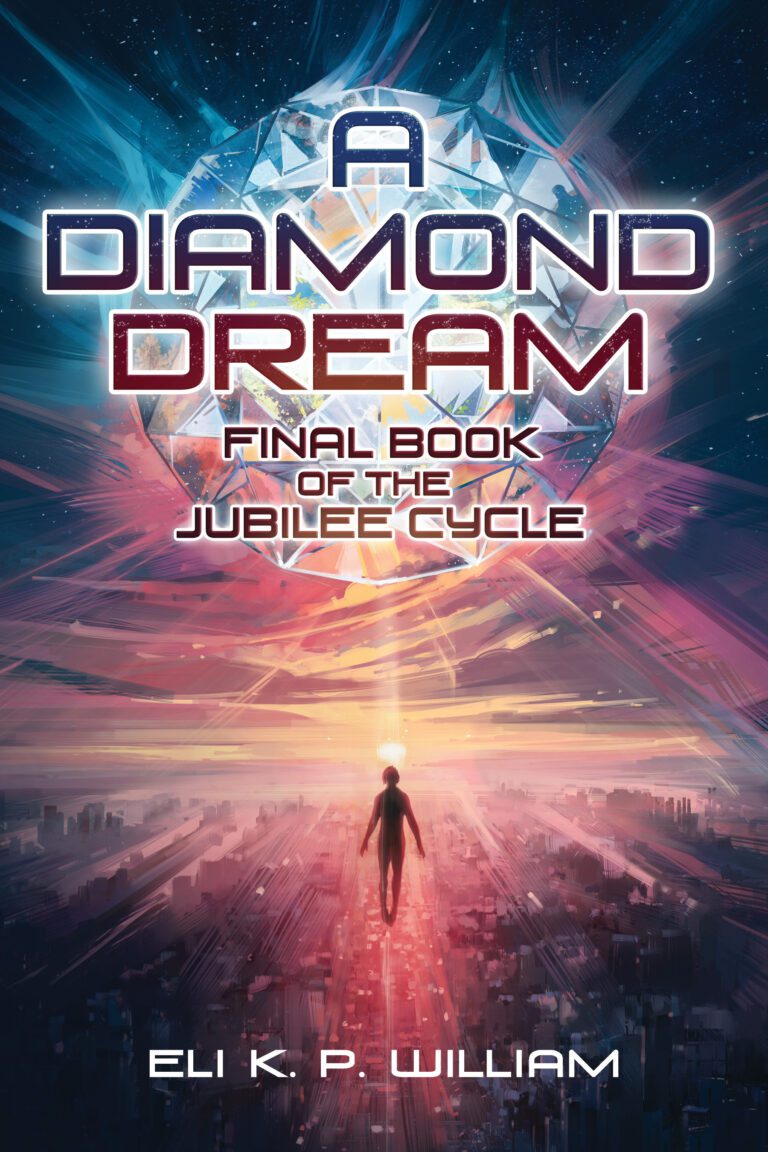 book cover for cyberpunk novel A Diamond Dream, final book of the Jubilee Cycle trilogy